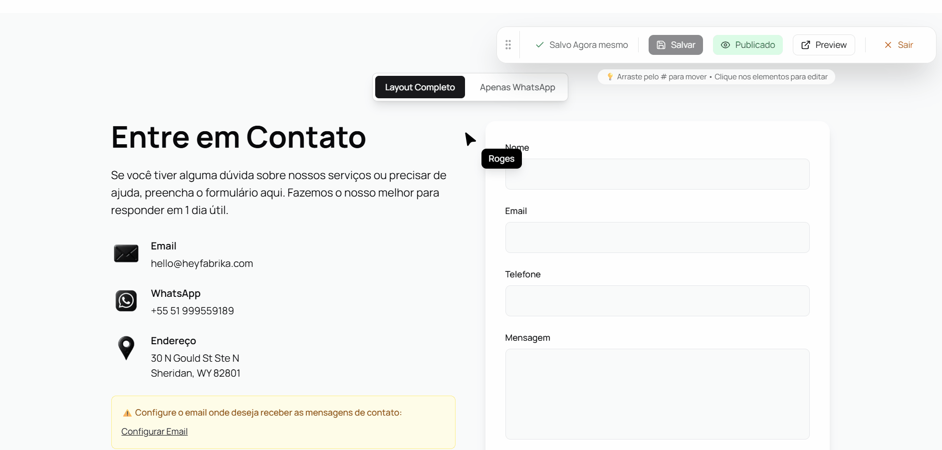 Personalizado - URL customizada